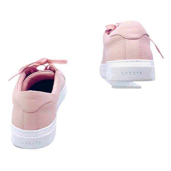 Greats Royale Luxury Italian Women's Low Top Blush Perforated Leather Sneakers - Picture 5 of 12